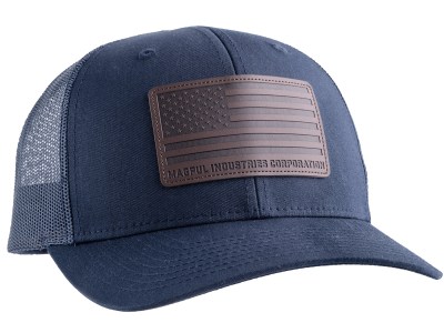 Magpul MAG1212-410 Standard Trucker Hat Navy Adjustable Snapback OSFA Structured Leather Patch
