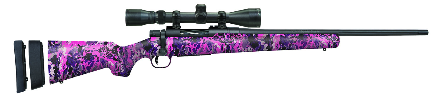 Mossberg 28144 Patriot Super Bantam Youth 7mm-08 Rem 5+1 20″ Matte Blued Fluted Barrel, Matte Blued Steel Receiver, Muddy Girl Wild Synthetic Stock, Right Hand Includes 3-9x40mm Duplex Scope