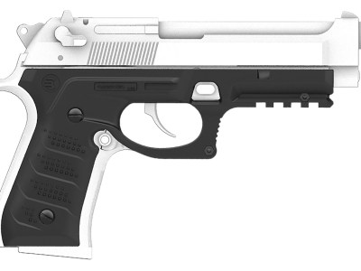Recover Tactical BC201 Grip & Rail System  Black Polymer Picatinny for Most Beretta 92 & M9 Models