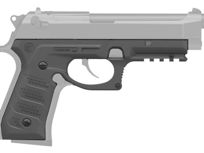 Recover Tactical BC2-04 Grip & Rail System  Gray Polymer Picatinny  for Most Beretta 92 & M9 Models