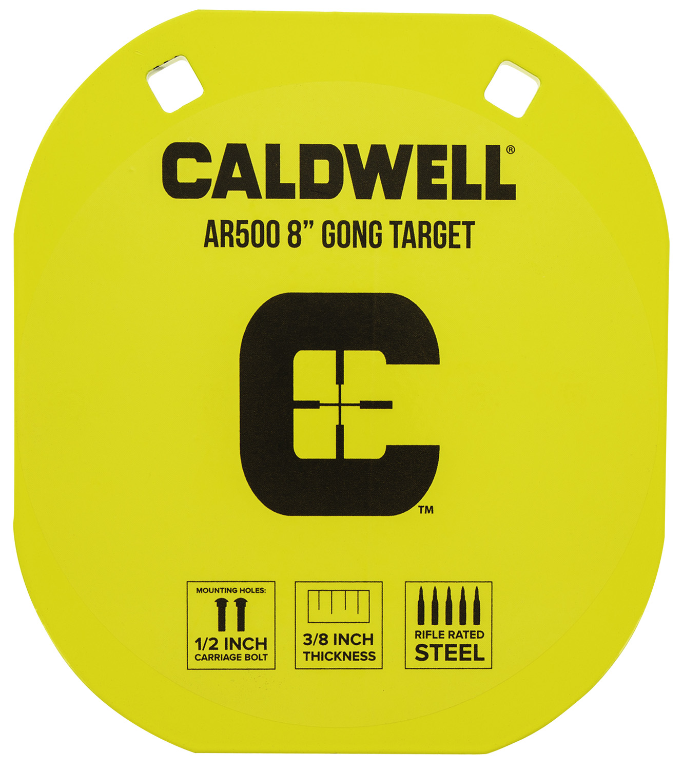 Caldwell 1116703 Gong  8″ Yellow AR500 Steel 0.38″ Thick Hanging