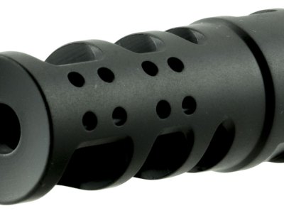 Spikes Tactical SBV1065 R2 Muzzle Brake Black Nitride 416R Stainless Steel with 1/2″-28 tpi Threads for 5.56x45mm NATO