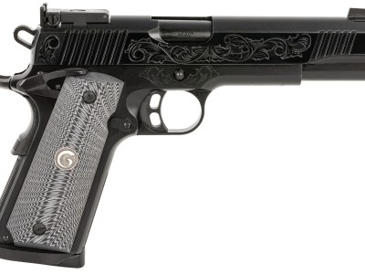EAA GIRSAN 390098 MC1911 S Lux Full Size 45 ACP 8+,1 5″ Black Steel Barrel, Black Chrome w/Engraving Serrated Slide, Black Chrome Engraved Steel Frame w/Beavertail, G10 Grips Ambidextrous
