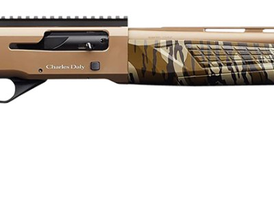 Charles Daly 930313 601  12 Gauge 4+1 3″ 24″ Vent Rib Barrel, Flat Dark Earth Aluminum Receiver, Mossy Oak Bottomland Synthetic Stock, Fiber Optic Front/Picatinny Rail Rear, Includes 3 Choke Tubes