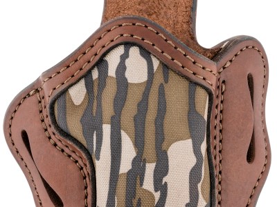 1791 Gunleather MOBH24SBRWR BH2.4S Optic Ready OWB Size 2.4S Brown/Mossy Oak Leather Belt Slide Fits FN 509/H&K VP9SK Right Hand