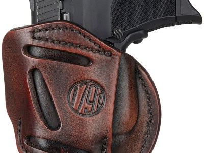 1791 Gunleather 4WH3VTGR 4-Way  IWB/OWB Size 03 Vintage Leather Belt Clip Compatible w/Glock 26/Ruger LC9/S&W M&P Shield/2.0 9/40 Right Hand