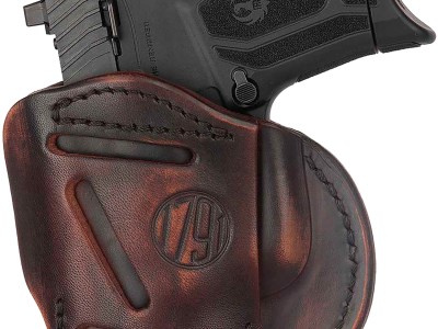 1791 Gunleather 4WH4VTGR 4-Way  IWB/OWB 04 Vintage Leather Belt Clip Compatible w/Springfield XDS/Springfield XD/Glock 26/S&W M&P Shield Plus
