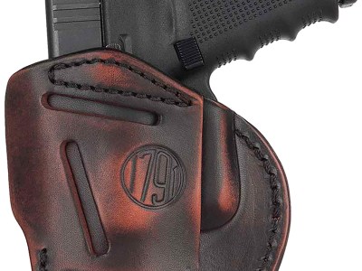 1791 Gunleather 4WH5VTGR 4-Way  IWB/OWB Size 05 Vintage Leather Belt Clip Compatible w/Glock 17/Springfield XD/S&W M&P/HK VP9 Right Hand