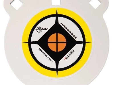 EZ-Aim 15597 Hardrock  6″ AR500 Steel Gong Shooting Target .50″ Thickness White / Yellow / Black