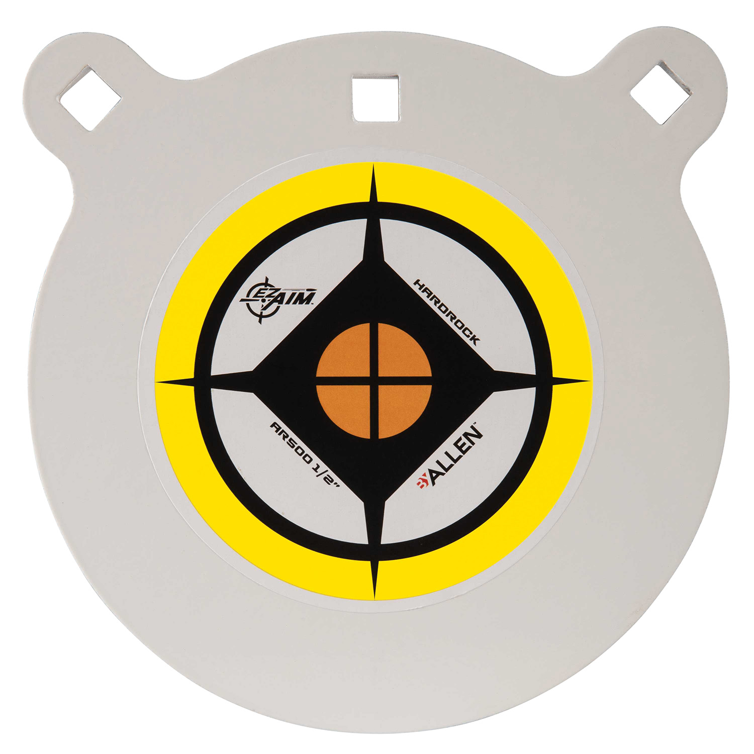 EZ-Aim 15598 Hardrock  8″ Black/White/Yellow AR500 Steel Gong, 0.50″ Thick, Hanging