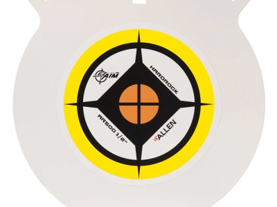 EZ-Aim 15600 Hardrock  10″ AR500 Steel Gong Shooting Target .50″ Thickness White / Yellow / Black