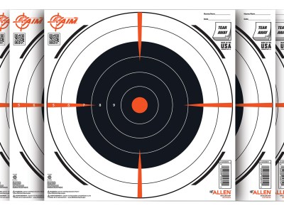 EZ-Aim 15334100 Shooting Target  Bullseye Paper Hanging 12″ x 12″ Black/White 100 Per Pack