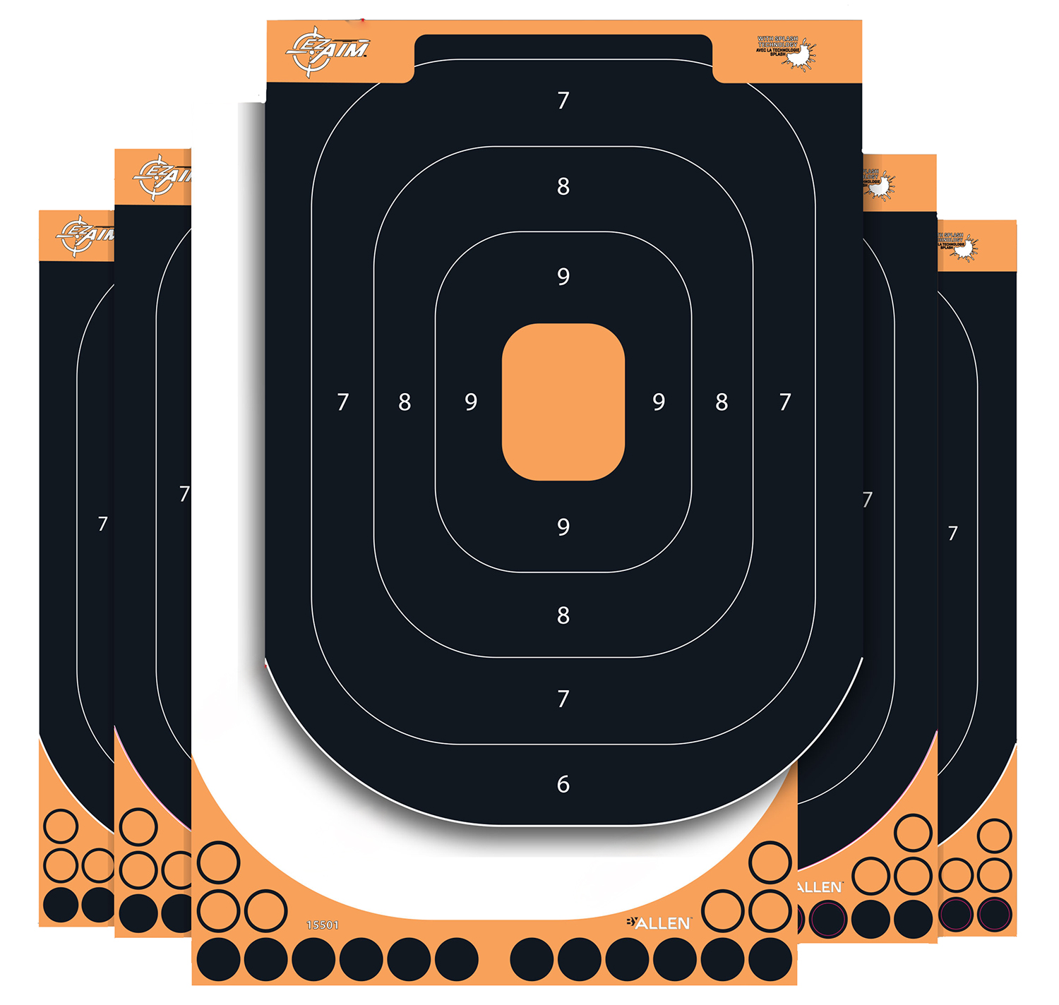 EZ-Aim 1550125 Splash Reactive  Self-Adhesive Paper Black/Orange 12.50″x18.25″ Silhouette 25 Pack