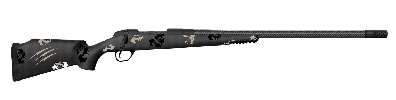 Fierce Firearms FCTRG65PRC22BBO CT Rage  6.5 PRC Caliber with 3+1 Capacity, 22″ Carbon Fiber Barrel, Black Cerakote Metal Finish & Blackout Camo Fixed Fierce Tech C3 Stock, Right Hand (Full Size)