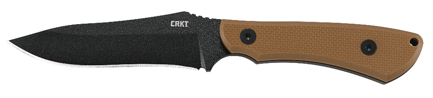 CRKT 2083 Ramadi  4.37″ Fixed Plain Black Matte Baked-On Anti Rust SK-5 Steel Blade/Coyote Textured G10 Handle Includes Sheath