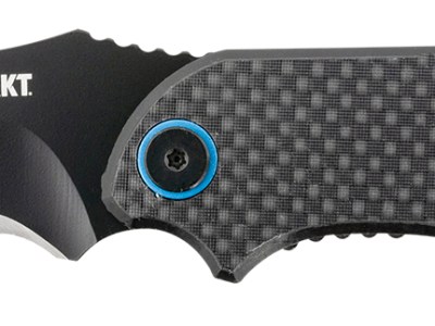 CRKT 7920K P.S.D.  3.63″ Folding Recurve Veff Serrated Black EDP 4116 Stainless Steel Blade/ Black w/Blue Backspacer G10/Carbon Fiber Handle Includes Pocket Clip