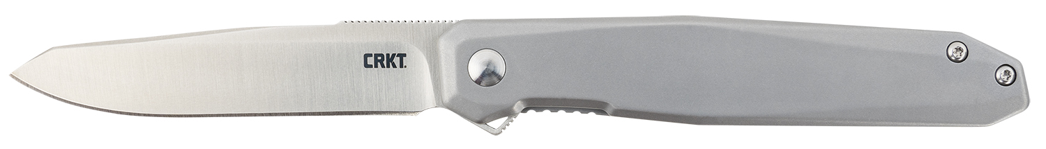CRKT K230XXP Facet  3.37″ Folding Sheepsfoot Plain Satin D2 Steel Blade/ Stainless Steel Handle Includes Pocket Clip