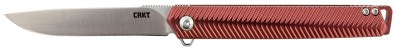 CRKT K820BXP Stylus  3.18″ Folding Drop Point Plain Satin 12C27 Sandvik Blade/Maroon Aluminum Handle Includes Pocket Clip