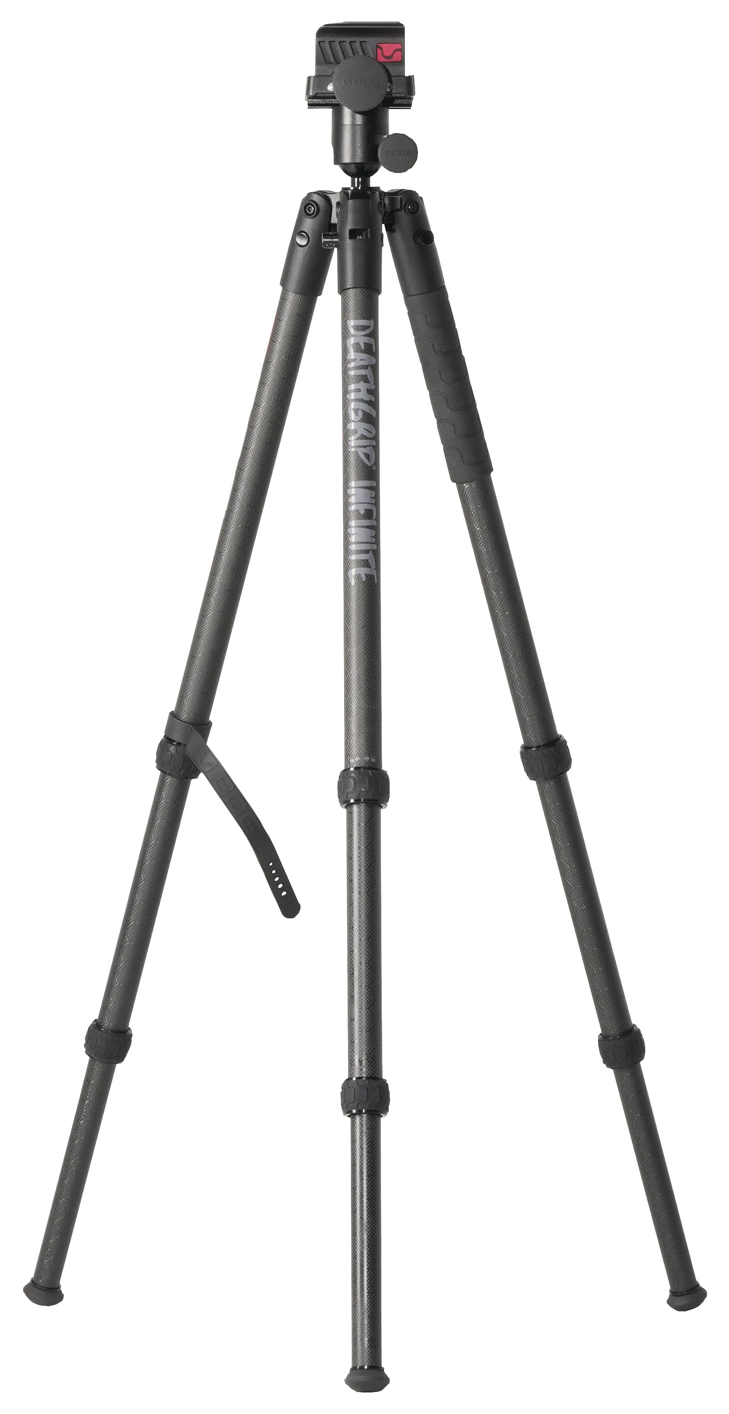 Bog-Pod 1163389 DeathGrip Infinite Tripod, Carbon Fiber with Black Finish, Ball Head Mount, Hybrid Foot & DeathGrip Clamping System 6.5″-59″