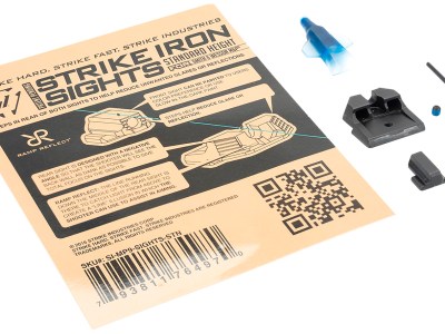 Strike Industries MP9SIGHTSSTN Strike Iron Sights  Black/Blank Front Sight Black/Blank Rear Sight Smith & Wesson M&P Standard Height
