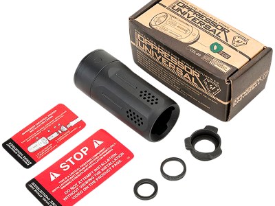 Strike Industries BSOPPRESSORUBK Oppressor Universal Blast Shield Multi-Cal 3.37″L 1.61″D Black Anodized Steel/Aluminum for Barrels with 1/2″ & 5/8″ Threads (Max .98″D Barrels)