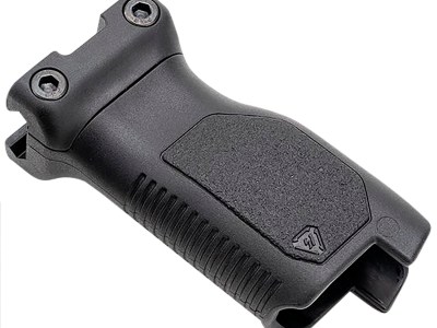 Strike Industries ARCMAGRAILLBK Angled Vertical Grip Long Black Polymer with Cable Management Storage for Picatinny Rail