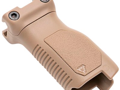 Strike Industries ARCMAGRAILLFDE Angled Vertical Grip Long Flat Dark Earth Polymer with Cable Management Storage for Picatinny Rail