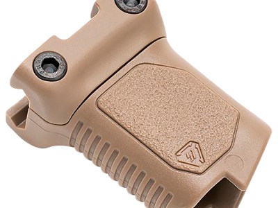 Strike Industries ARCMAGRAILSFDE Angled Vertical Grip Short Flat Dark Earth Polymer with Cable Management Storage for Picatinny Rail