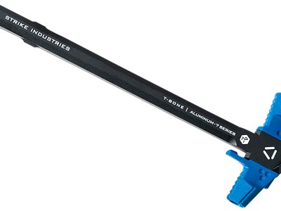 Strike Industries AR-TBCH-223-BK-BLU T-Bone Charging Handle .223/5.56x45mm Nato Blue Polymer Handles Aluminum Shaft for AR-15