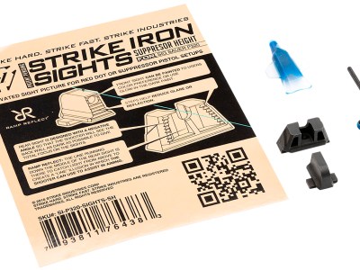 Strike Industries P320SIGHTSSH Strike Iron Sights  Black/Blank Front Sight Black/Blank Rear Sight Sig Sauer P320 with Rear Dovetail Suppressor Height