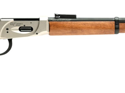 Gforce Arms GFLVR410NKL Saddlehorn  Full Size 410 Gauge Lever 2.50″ 9+1 24″ Black Steel Barrel, Nickel Aluminum Receiver, Fixed Turkish Walnut Wood Stock, Right Hand