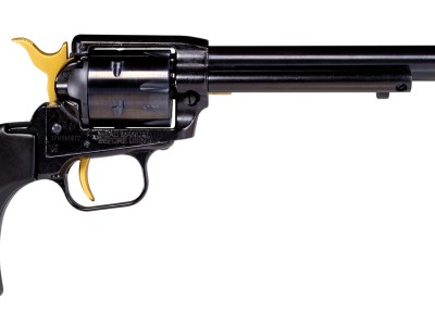Heritage Mfg RR22B6-GLD Rough Rider  22 LR 6 Shot 6.50″ Black Oxide Alloy Steel Barrel, Black w/Gold Accents Steel Frame, Black Oxide Cylinder, Black Laminate Wood Grip, Manual Safety, Exposed Hammer
