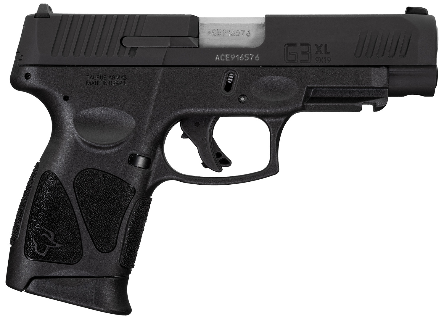 Taurus 1G3XLSR9041 G3XL  Compact Frame 9mm Luger 12+1 4″ Matte Stainless Steel Barrel, Matte Black Tenifer Serrated Steel Slide, Black Polymer Frame w/Picatinny Rail, Black Polymer Grip, Right Hand