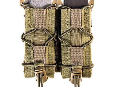 High Speed Gear 11PT02OD TACO Mag Pouch Double OD Green Nylon MOLLE Compatible w/ Pistol