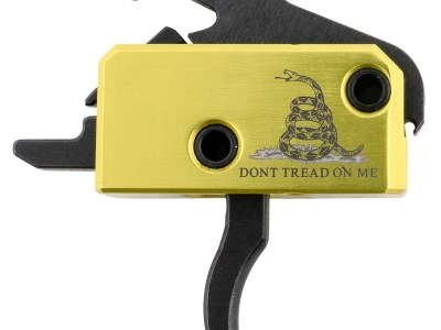 Rise Armament RA140DTOM Don’t Tread on Me Trigger Assembly Single-Stage Curved Trigger with 3.50 lbs Draw Weight, Don’t Tread on Me Flag Finish for AR-Platform