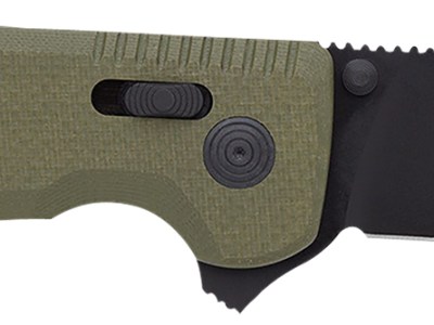 S.O.G SOG12380241 SOG-TAC XR 3.39″ Folding Clip Point Plain Black TiNi Cryo D2 Steel Blade OD Green G10 Handle Includes Pocket Clip