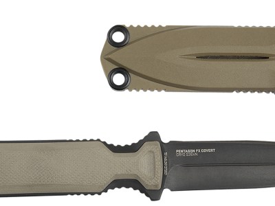 S.O.G SOG17610457 Pentagon FX Covert 3.41″ Fixed Spear Point Plain Black Titanium Nitride Cryo CPM S35VN Blade/G10 Flat Dark Earth Handle