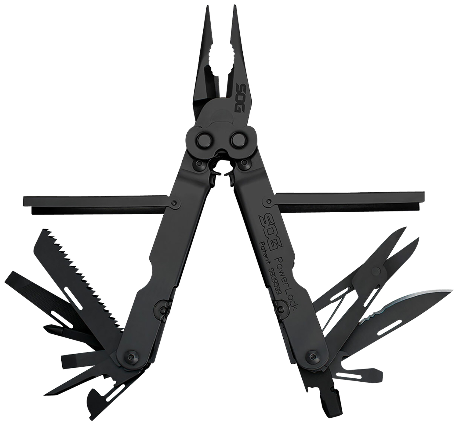 S.O.G SOG-B61N-CP Powerlock  Black Oxide 420 Stainless Steel 7″ Long Features 18 Tools w/Sheath