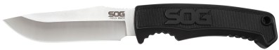S.O.G SOGFK1001CP Field  4″ Fixed Clip Point Plain Satin 7Cr17MoV SS Blade Black TPR Handle Includes Sheath