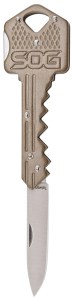S.O.G SOG-KEY102-C Key  1.50″ Folding Plain Drop Point Satin 5Cr13MoV SS Blade/ Brass Stainless Steel Handle