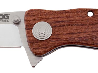 S.O.G SOGTWI17CP Twitch II 2.65″ Folding Drop Point Plain Satin AUS-8A SS Blade Brown Rosewood Handle Includes Pocket Clip