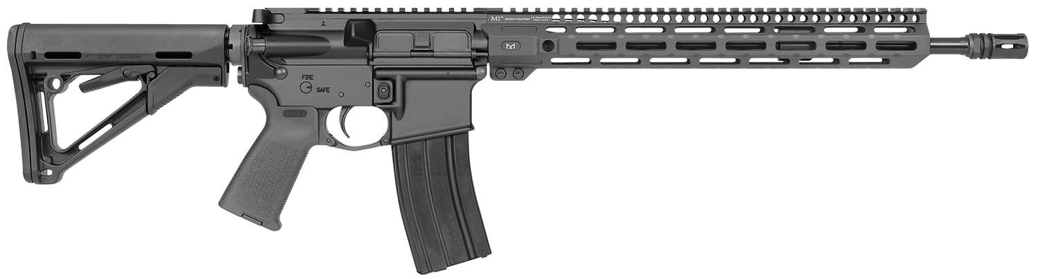 Midwest Industries MIFN16CRM14 Lightweight  223 Wylde 16″ 30+1 Black Hard Coat Anodized Rec with 14″ M-Lok Black 6 Position Magpul CTR Stock Black Magpul MOE Grip Right Hand