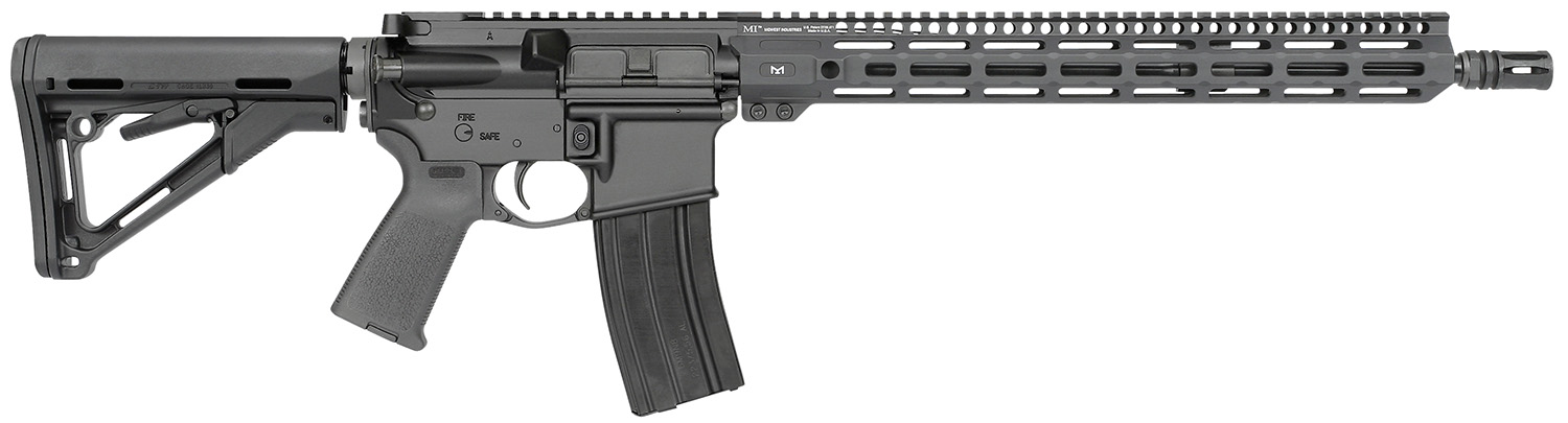 Midwest Industries MIFN16CRM15 Lightweight  223 Wylde 16″ 30+1 Black Hard Coat Anodized Rec with 16″ M-Lok Black 6 Position Magpul CTR Stock Black Magpul MOE Grip Right Hand