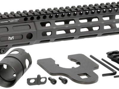 Midwest Industries MINF925 Night Fighter  9.25″ M-LOK Black Hardcoat Anodized Aluminum Includes Barrel Wrench, Nut, & 5 Slot Rail