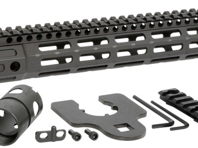 Midwest Industries MINF135 Night Fighter  13.50″ M-LOK Black Hardcoat Anodized Aluminum Includes Barrel Wrench, Nut, & 5 Slot Rail