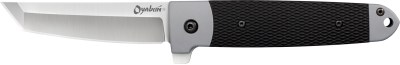 Cold Steel CS-26T Oyabun  3.50″ Folding Plain 4034 Stainless Steel Blade/ Griv-Ex Black GRN w/TPR Inlay Handle