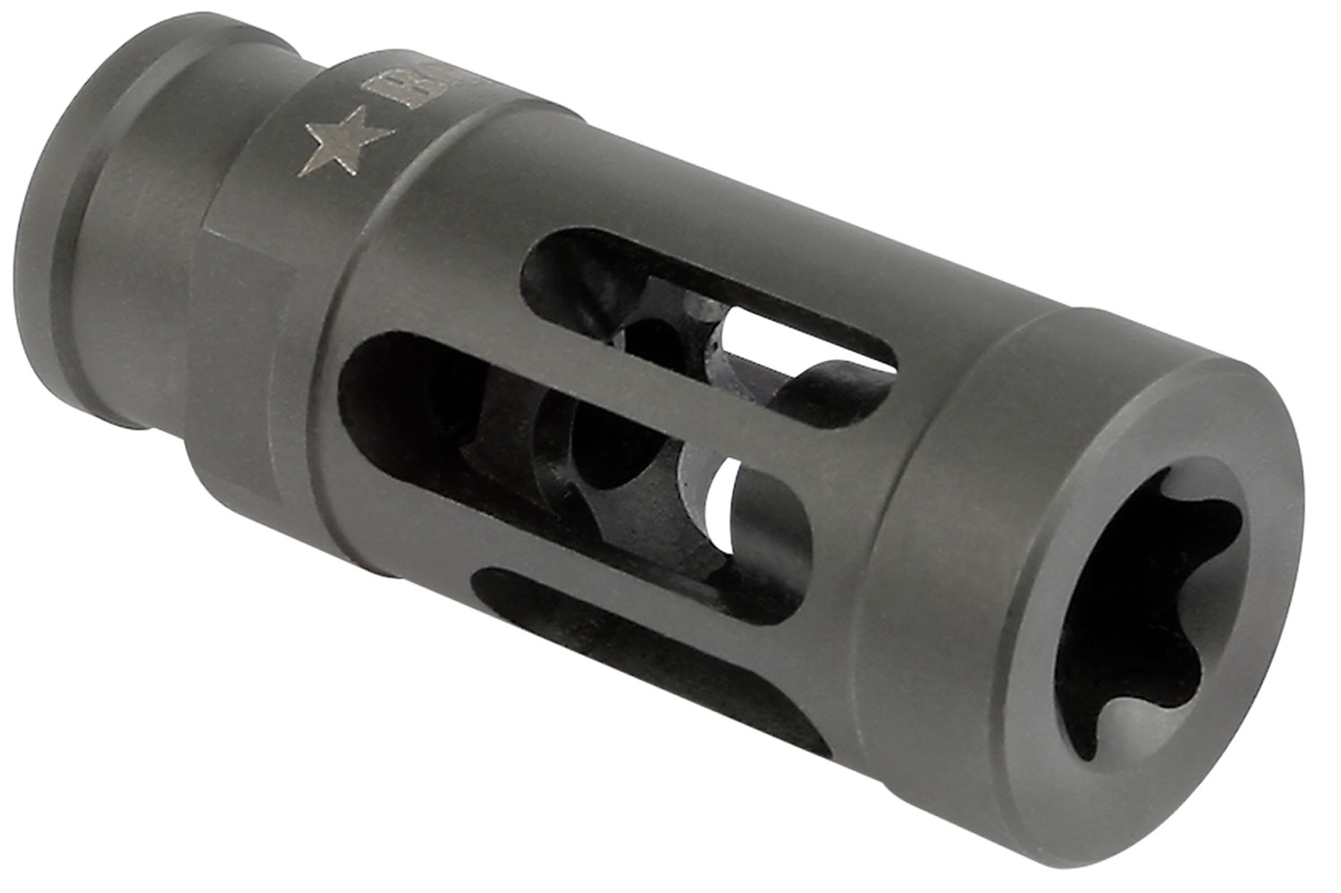 BCM GFCMOD1762 BCMGunfighter Compensator Mod 1 Black Stainless Steel with 5/8″-24 tpi Threads for 7.62mm, 300 Blackout AR-Platform