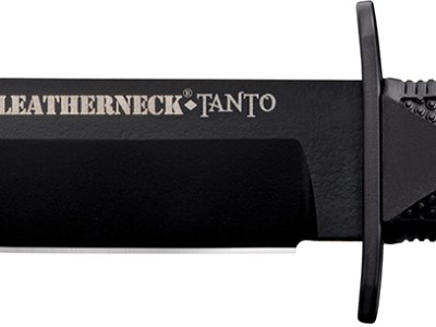 Cold Steel CS-39LSFCT Leatherneck  7″ Fixed Plain Tanto Black Matte Powder Coat German D2 Steel Blade/Black Deep Checkered w/double Quillon Guard/ Griv-Ex Handle