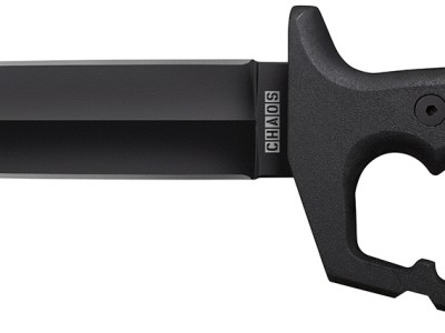 Cold Steel CS-80NTP Chaos Double Edge 7.50″ Fixed Plain Black SK-5 High Carbon Blade/Black w/ “D” Ring Guards Aluminum Handle