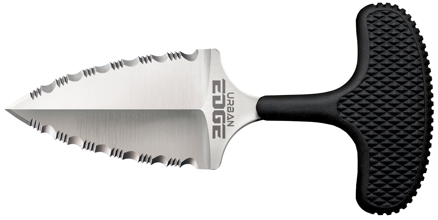 Cold Steel CS43XLSS Urban Edge  2.50″ Fixed Serrated Stone Washed Japanese AUS-8A SS Blade/Black Textured Kray-Ex Handle